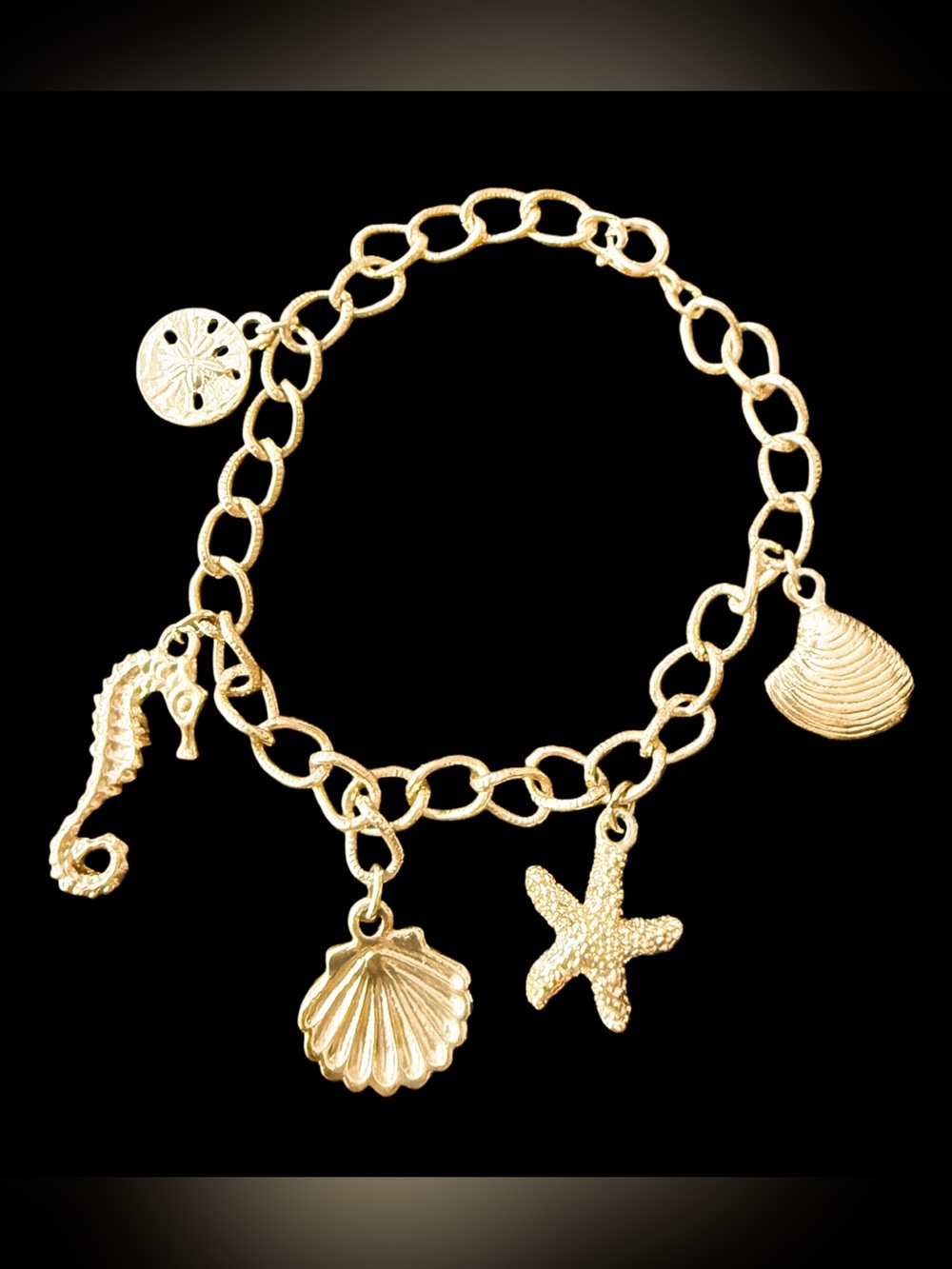 Gold Toned  Beach Charm Bracelet - Women Jewelry